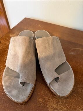 Vince Taupe Suede Heels
